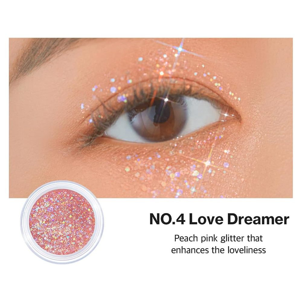UNLEASHIA Get Loose Glitter Gel Mini Fard de pleoape No.4 Love Dreamer - stralucire si rezistenta, 4 gr