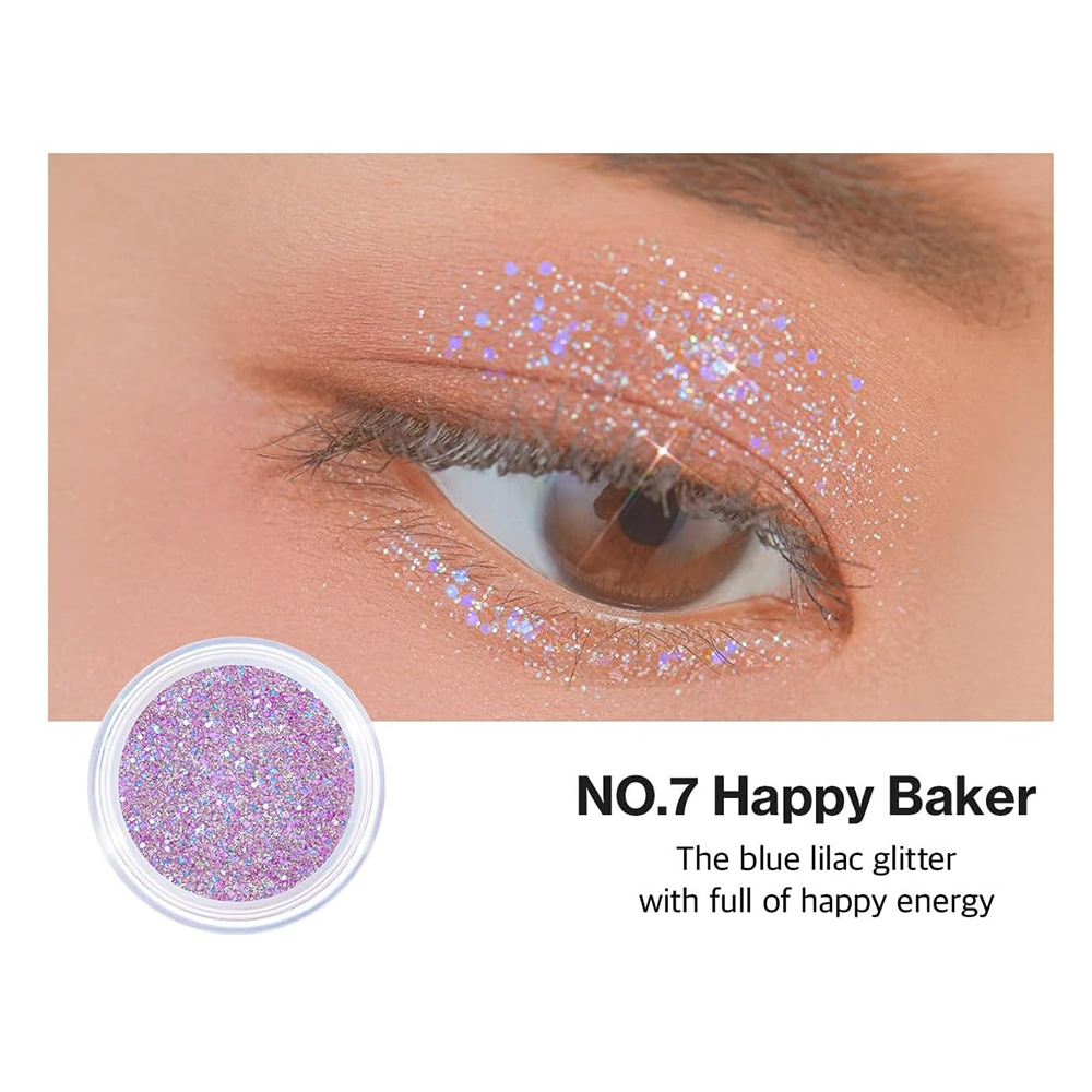 UNLEASHIA Get Loose Glitter Gel Mini fard de pleoape No. 7 Happy Baker - stralucire si rezistenta, 4 gr