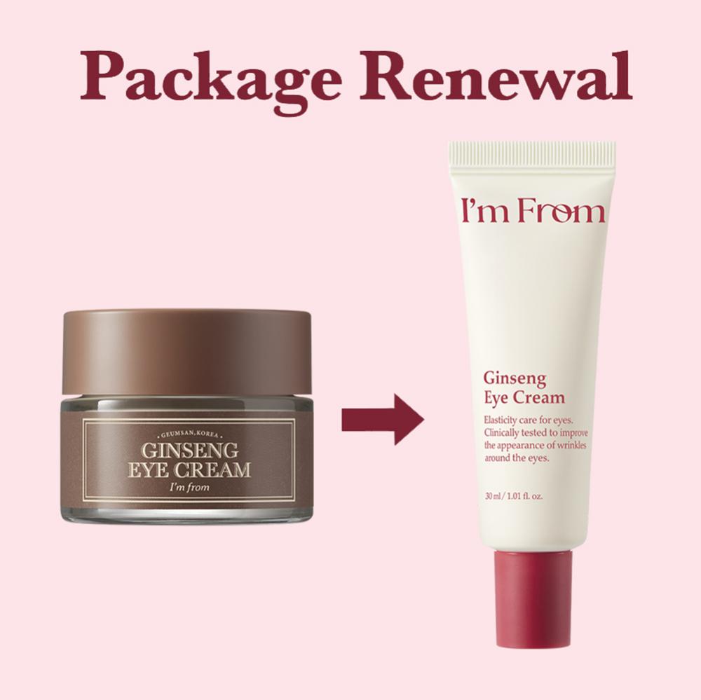 I'M FROM Ginseng Eye Cream 30 gr - Crema contur ochi formulata cu extract de ginseng rosu si niacinamida, care contribuie la hidratarea pielii din jurul ochilor si la metinerea aspectului ferm