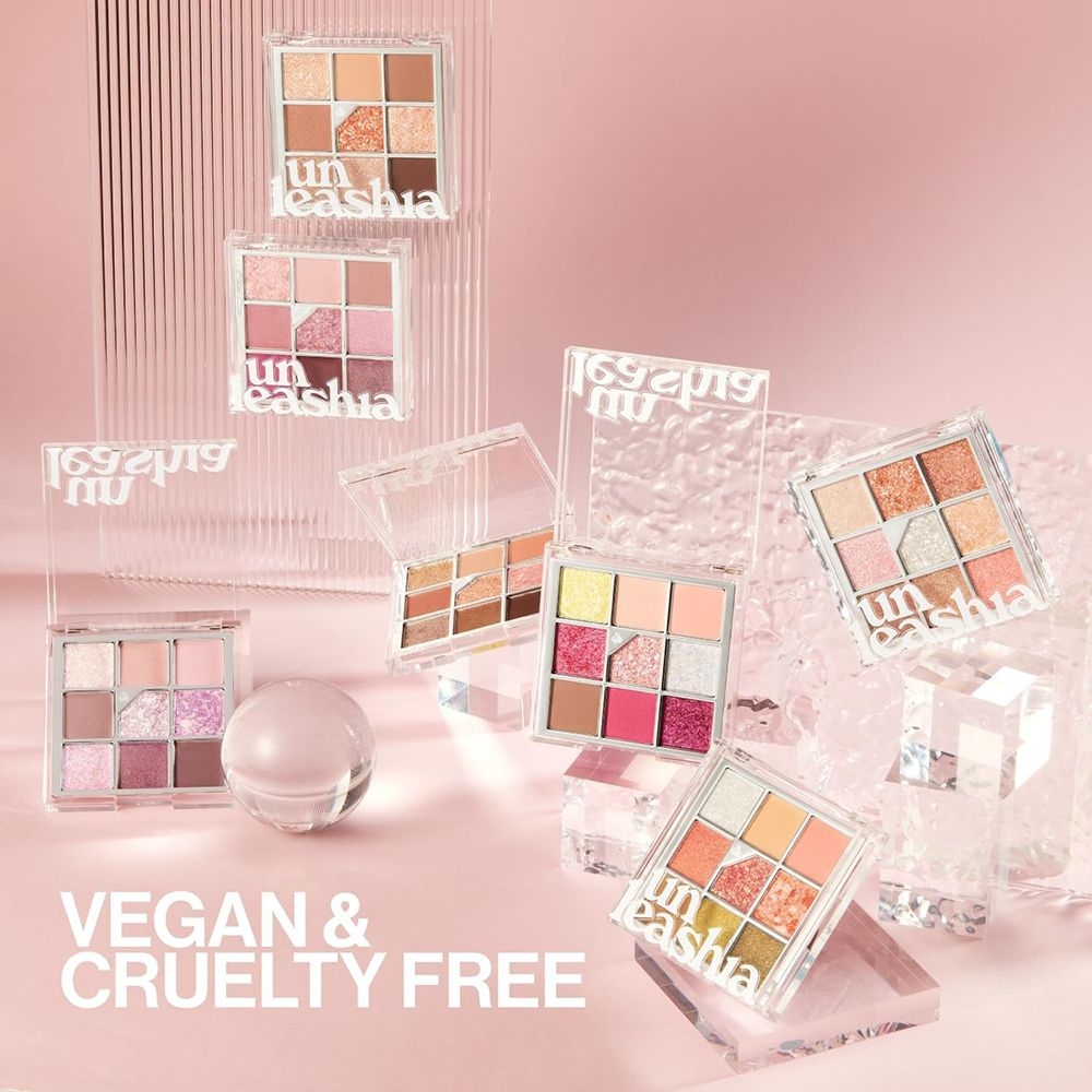 UNLEASHIA Glitterpedia Eye Palette Fard de pleoape No. 3 All of Coral Pink - luminozitate si prospetime, 6.6 gr
