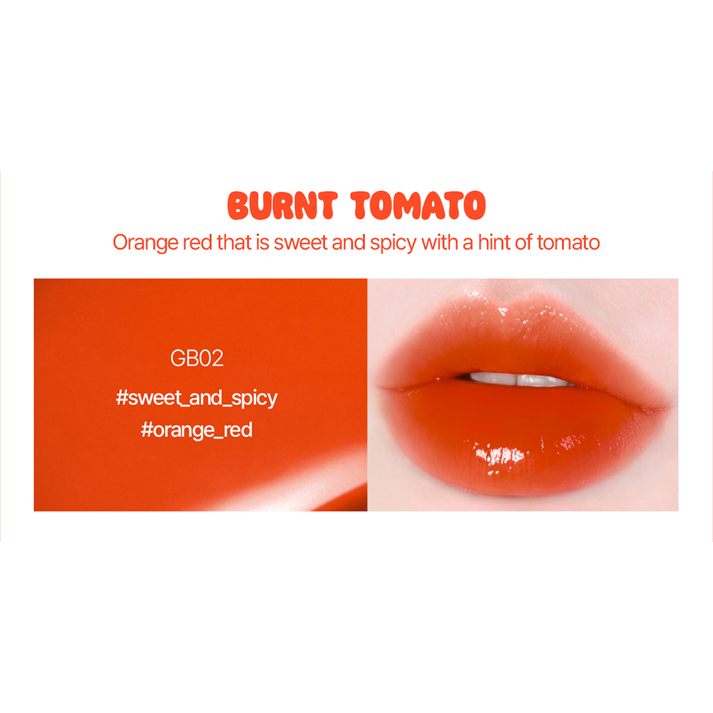 Black Rouge Glow Bokki Tint – Nuanțator de Buze Hidratare și Culoare Intensă GB02 Burnt Tomato | Strălucire de Lungă Durată