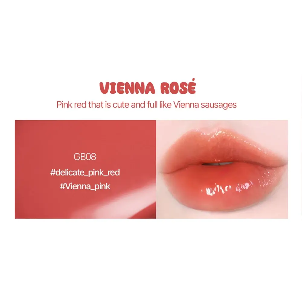 BLACK ROUGE Glow Bokki Tint Ruj lichid GB08 Vienna Rose - culoare intensa si hidratare de lunga durata, 4.5 g
