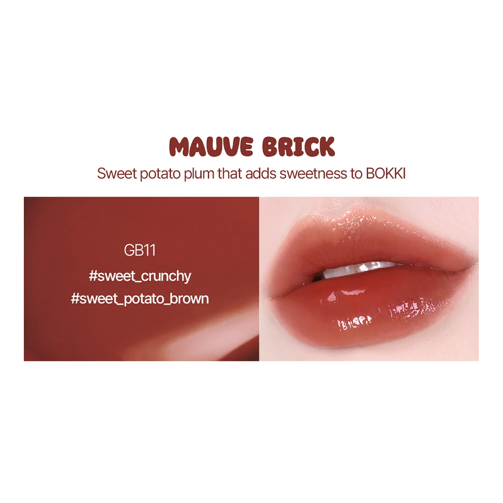 BLACK ROUGE Glow Bokki Tint Ruj Lichid GB11 Mauve Brick - Luciu Intens si Hidratare de Lunga Durata, 4.5g