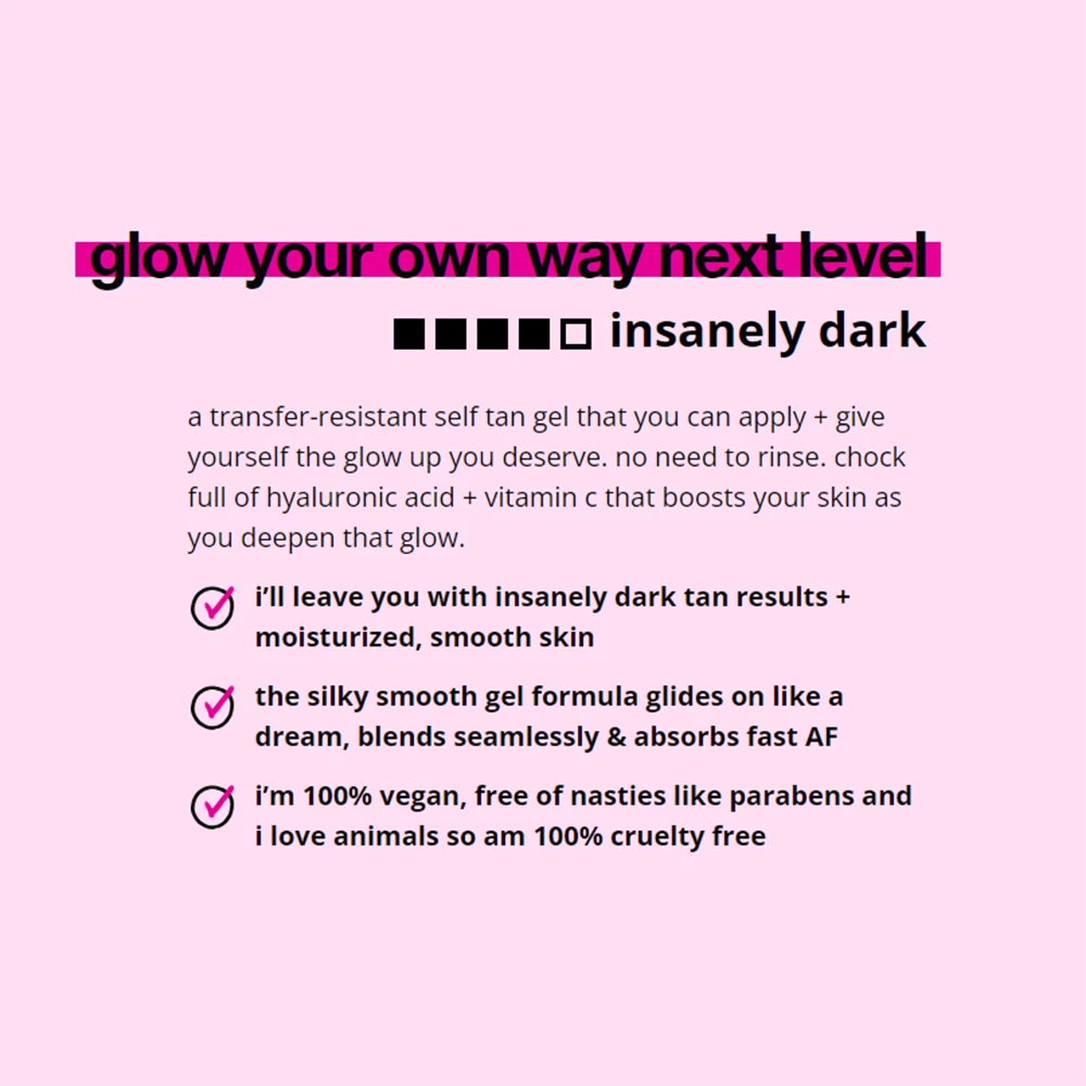 B.tan Glow Your Own Way Gel Autobronzant Intens Next Level - Bronzare Rapida cu Acid Hialuronic si Vitamina C, 473 ml