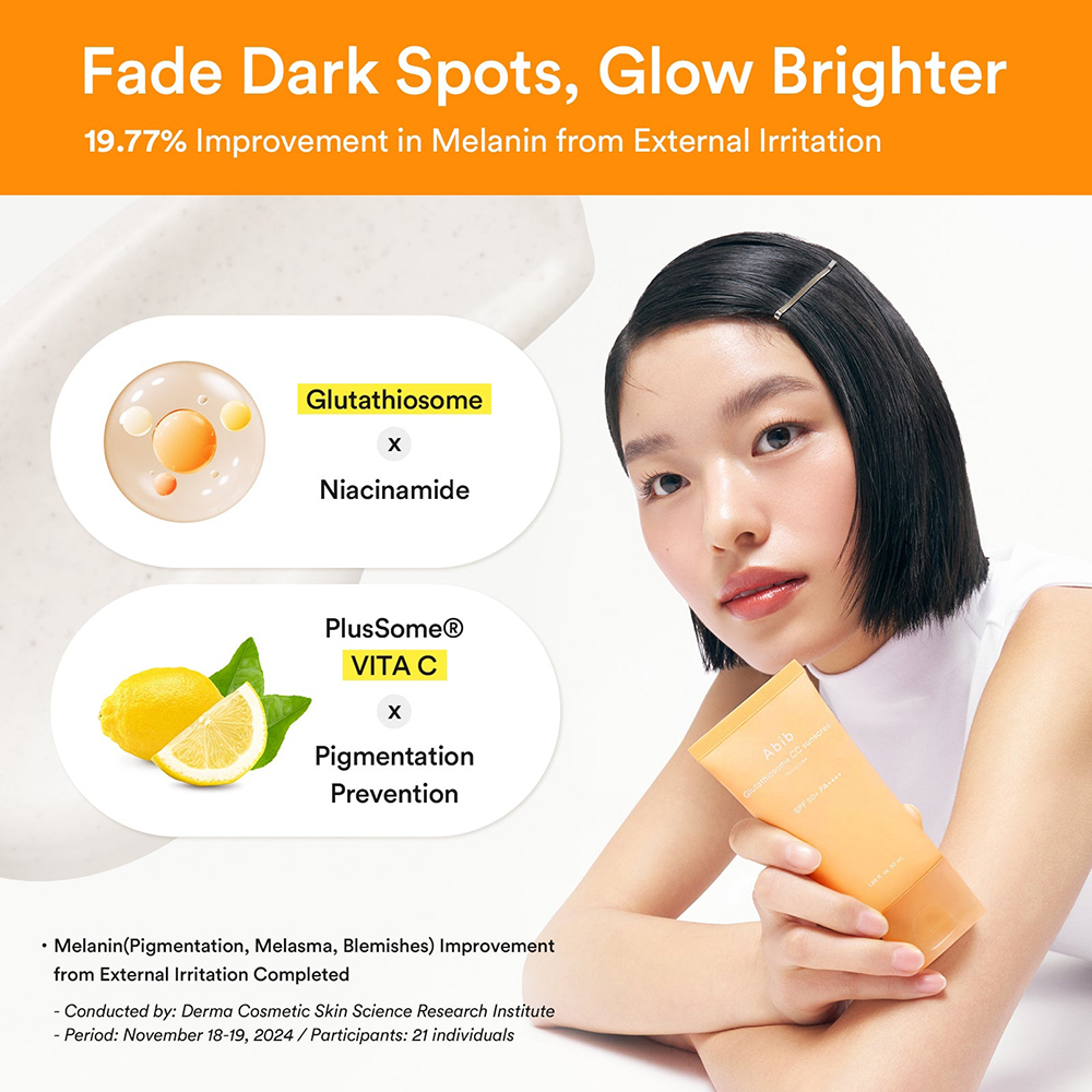ABIB Glutathiosome CC Sunscreen Toning Tube SPF 50+ PA++++, 50 ml - crema de fata formulata cu niacinamida si vitamina C, care contribuie la uniformizarea nuantei pielii si la mentinerea confortului pe parcursul zilei, Daily