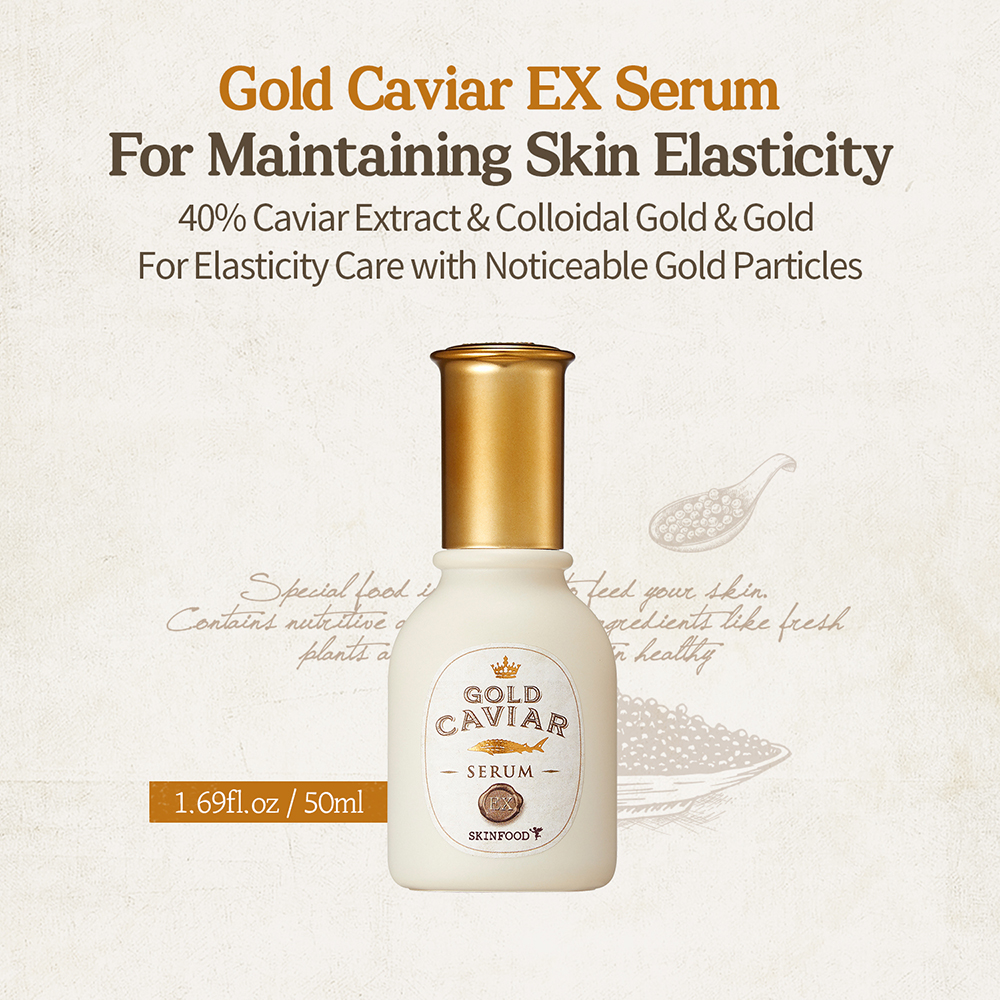 Ser de față anti-rid Skinfood Gold Caviar EX cu extract de caviar și aur - 50 ml