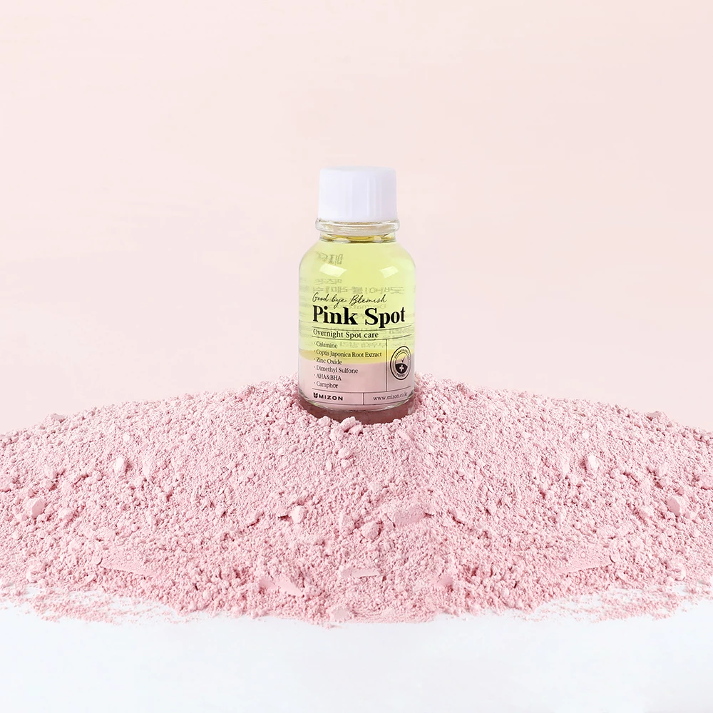 Mizon Good Bye Blemish Pink Spot – Tratament localizat anti-acnee cu Calamină, AHA și BHA pentru utilizare nocturnă 19 ml