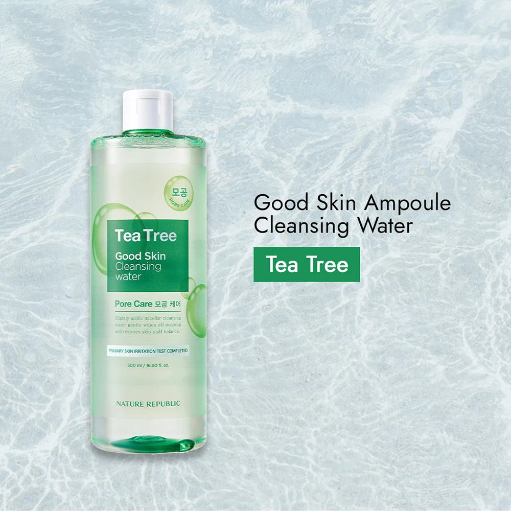 NATURE REPUBLIC Good Skin Apa Micelara cu Arbore de Ceai - Curatare Blanda si Hidratare pentru Ten Sensibil, 500 ml