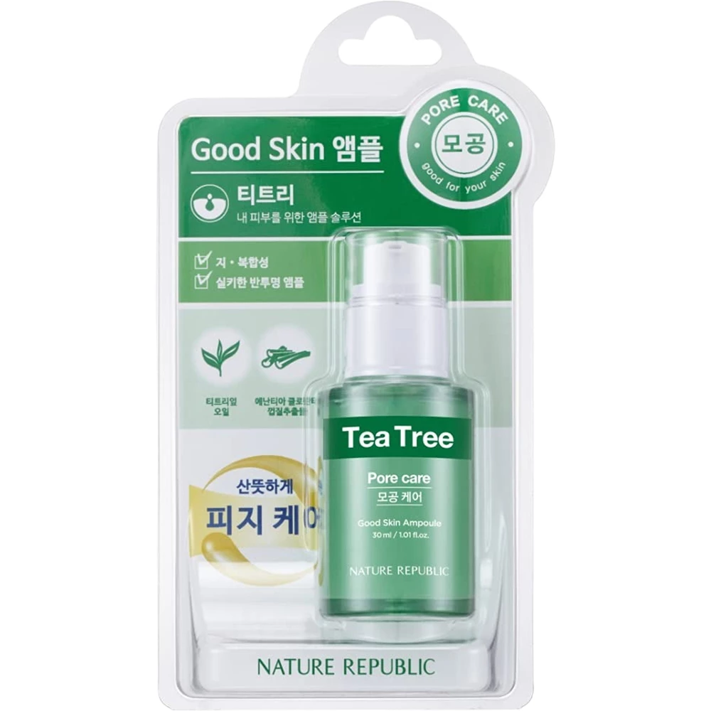  Nature Republic Good Skin Tea Tree Ampoule Ser de față 30 ml – Ser pentru îngrijirea porilor și controlul sebumului