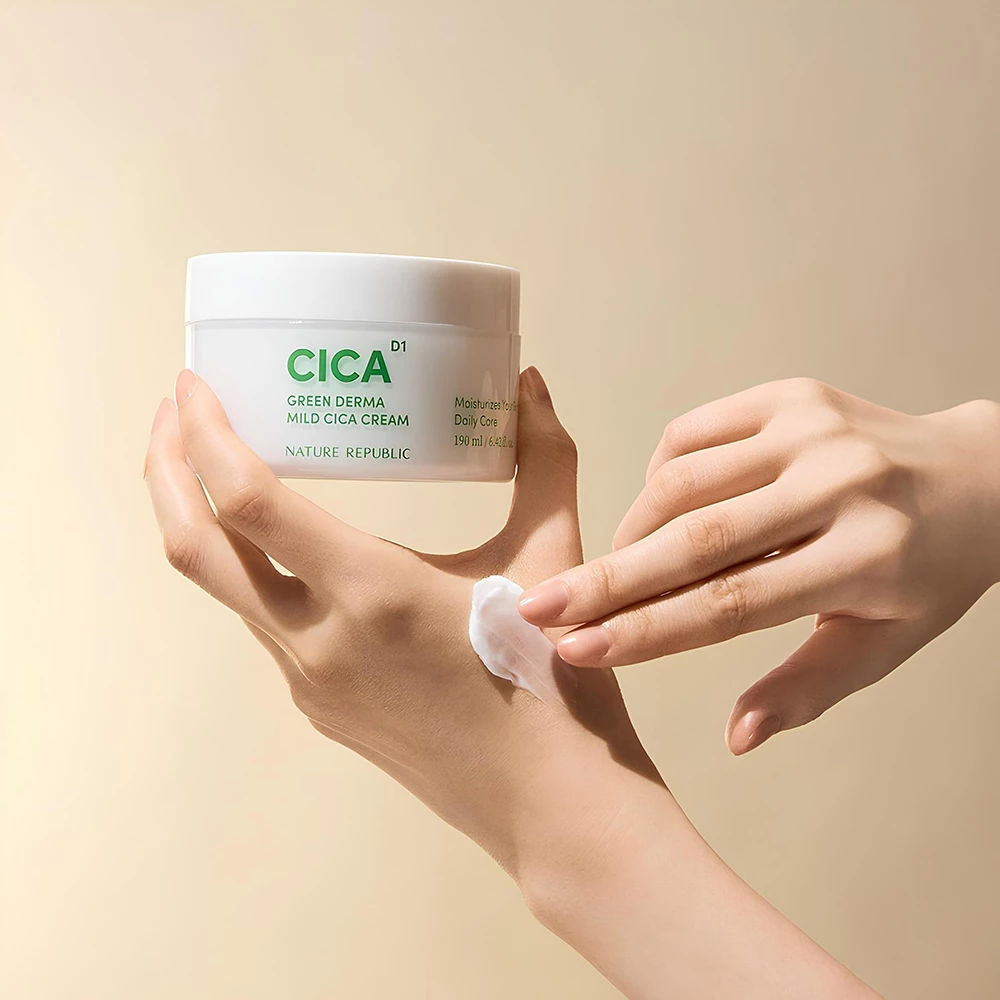 Nature Republic Green Derma Mild Cica Cremă de corp hidratantă 190 ml – Hidratare intensivă și calmare pentru pielea sensibilă