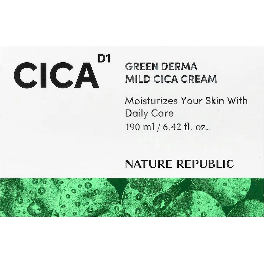 Nature Republic Green Derma Mild Cica Cremă de corp hidratantă 190 ml – Hidratare intensivă și calmare pentru pielea sensibilă