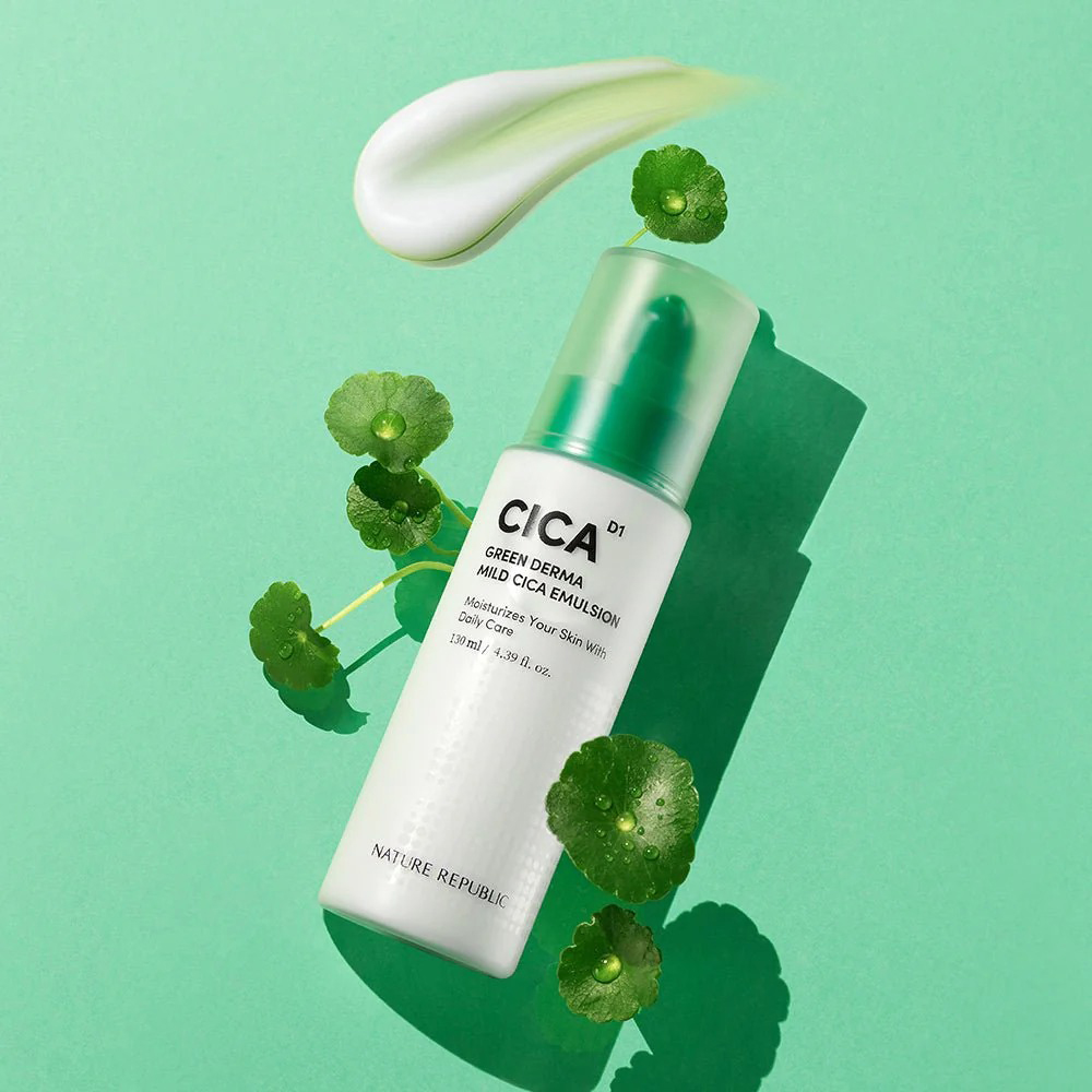 Nature Republic Green Derma Mild Cica Emulsie de Față blanda – 130 ml | K-beauty