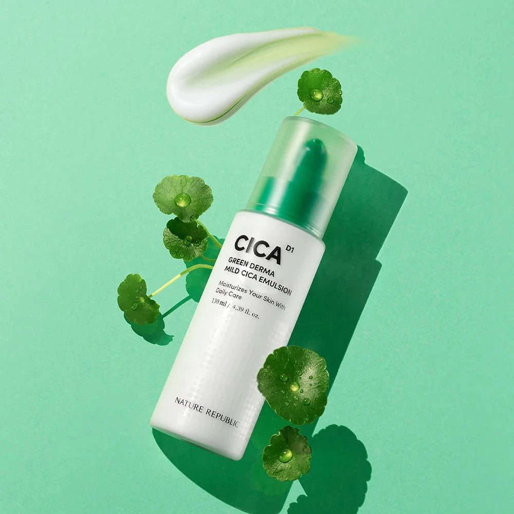 Nature Republic Green Derma Mild Cica Emulsie de Față blanda – 130 ml | K-beauty