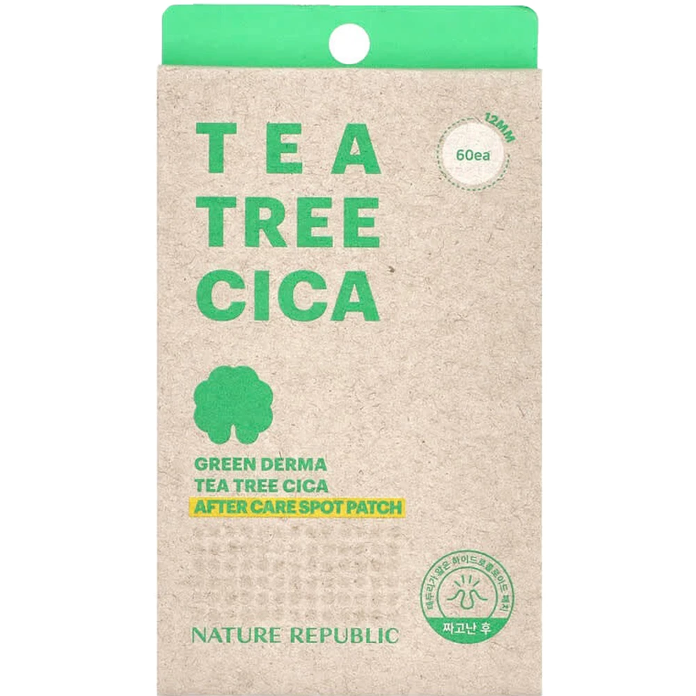 Nature Republic Green Derma Tea Tree After Care Spot Patch – Plasturi pentru Acnee, 60 buc | K-beauty