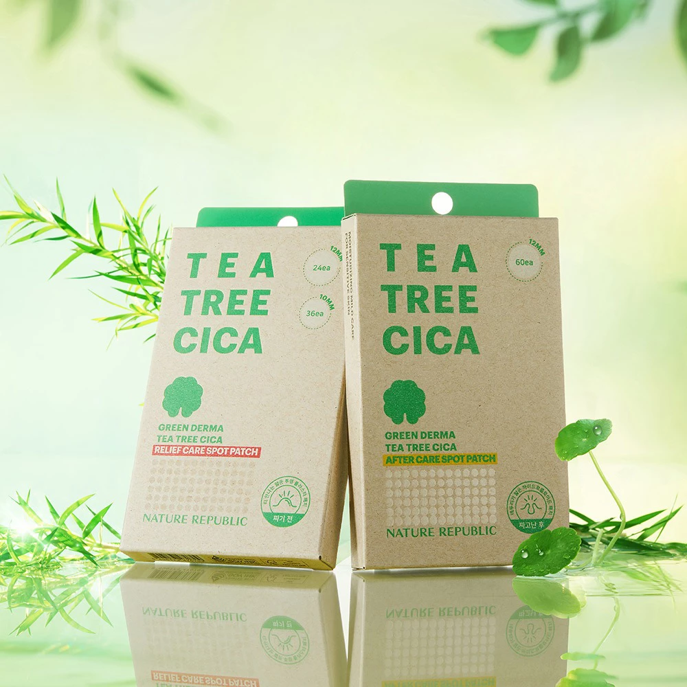 Nature Republic Green Derma Tea Tree After Care Spot Patch – Plasturi pentru Acnee, 60 buc | K-beauty