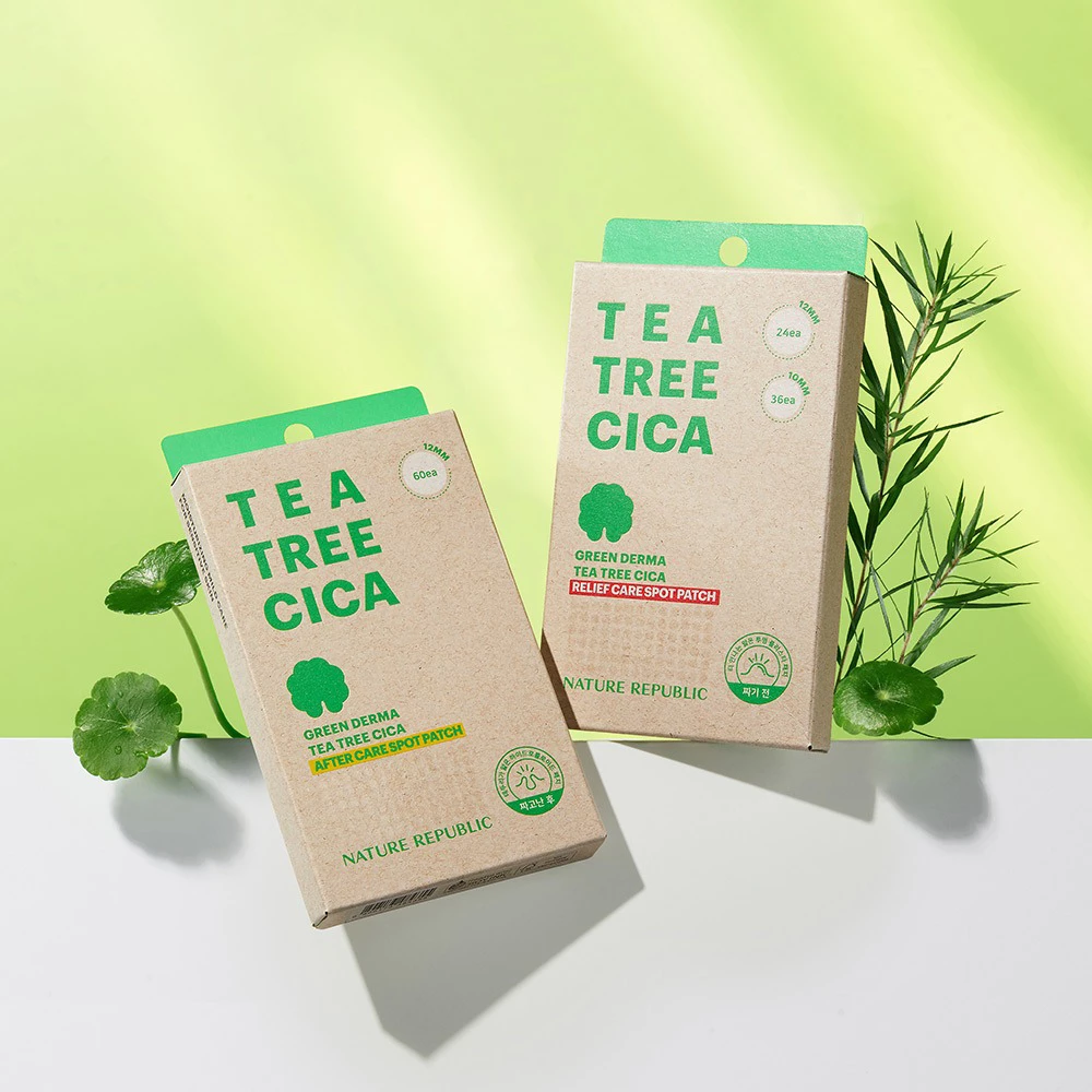 Nature Republic Green Derma Tea Tree After Care Spot Patch – Plasturi pentru Acnee, 60 buc | K-beauty