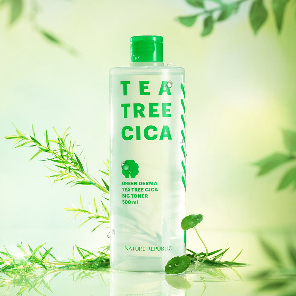 Green Derma Tea Tree Cica Big Toner de fata cu extract de arbore de ceai 500 ml