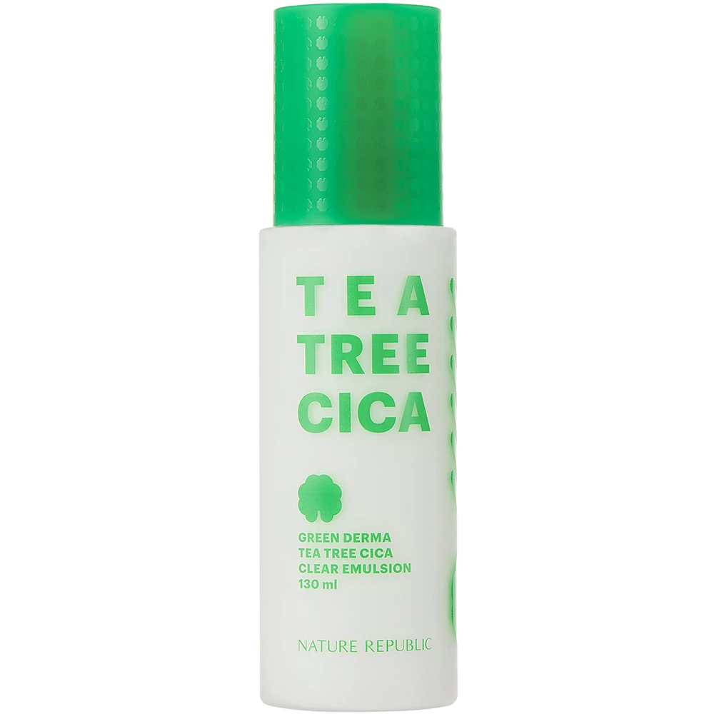 NATURE REPUBLIC Green Derma emulsie pentru fata Tea Tree Cica - hidratare si calmare ten sensibil, 130 ml
