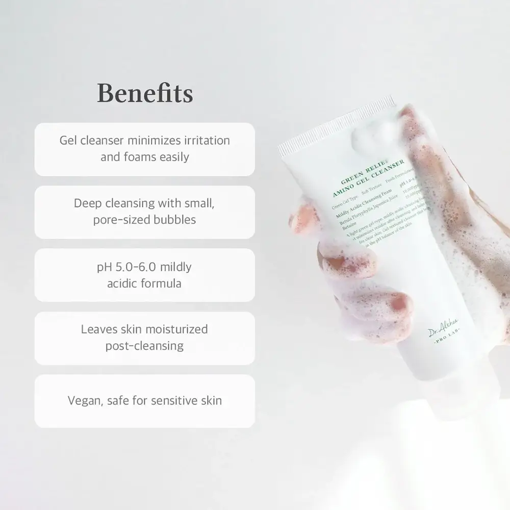 Dr. Althea Green Relief Gel de curatare faciala cu aminoacizi - Curatare delicata si hidratare intensa, 100 ml