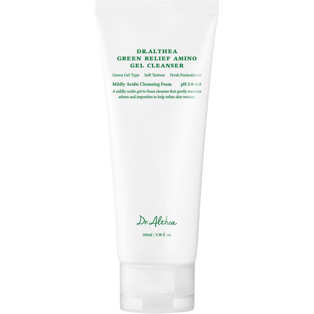 Dr. Althea Green Relief Amino Gel Cleanser - gel de curatare formulat cu acid hialuronic si betaina, care contribuie la curatarea profunda si la metinerea echilibrului natural al pielii - 100 ml
