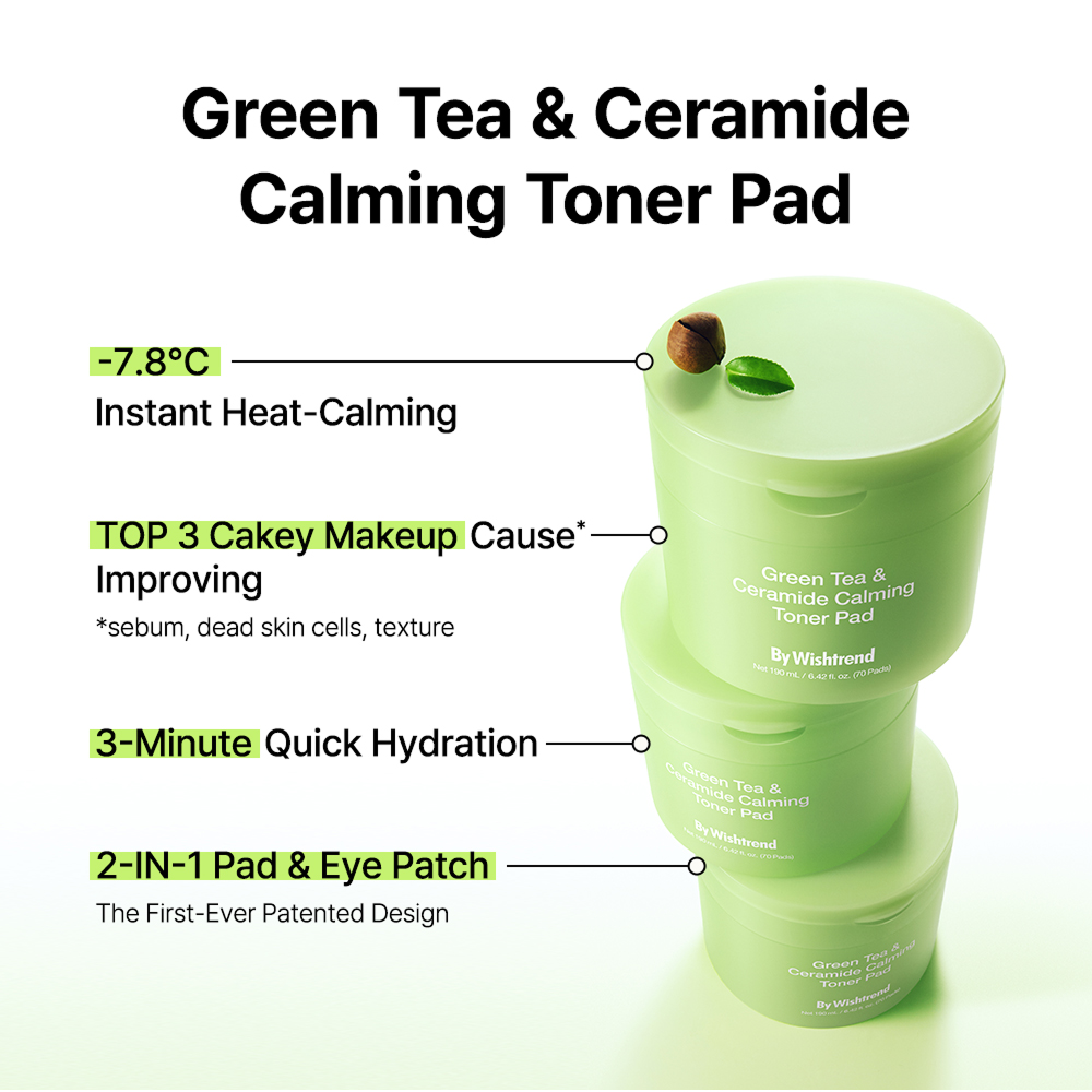 Green Tea and Ceramide Calming Toner Pad Dischete 190 ml