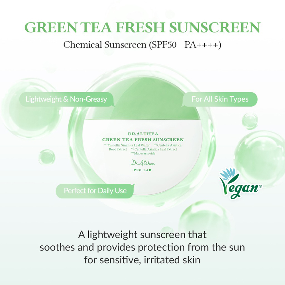 Dr. Althea Green Tea Fresh Sunscreen Crema de fata - protectie si calmare, 45 ml
