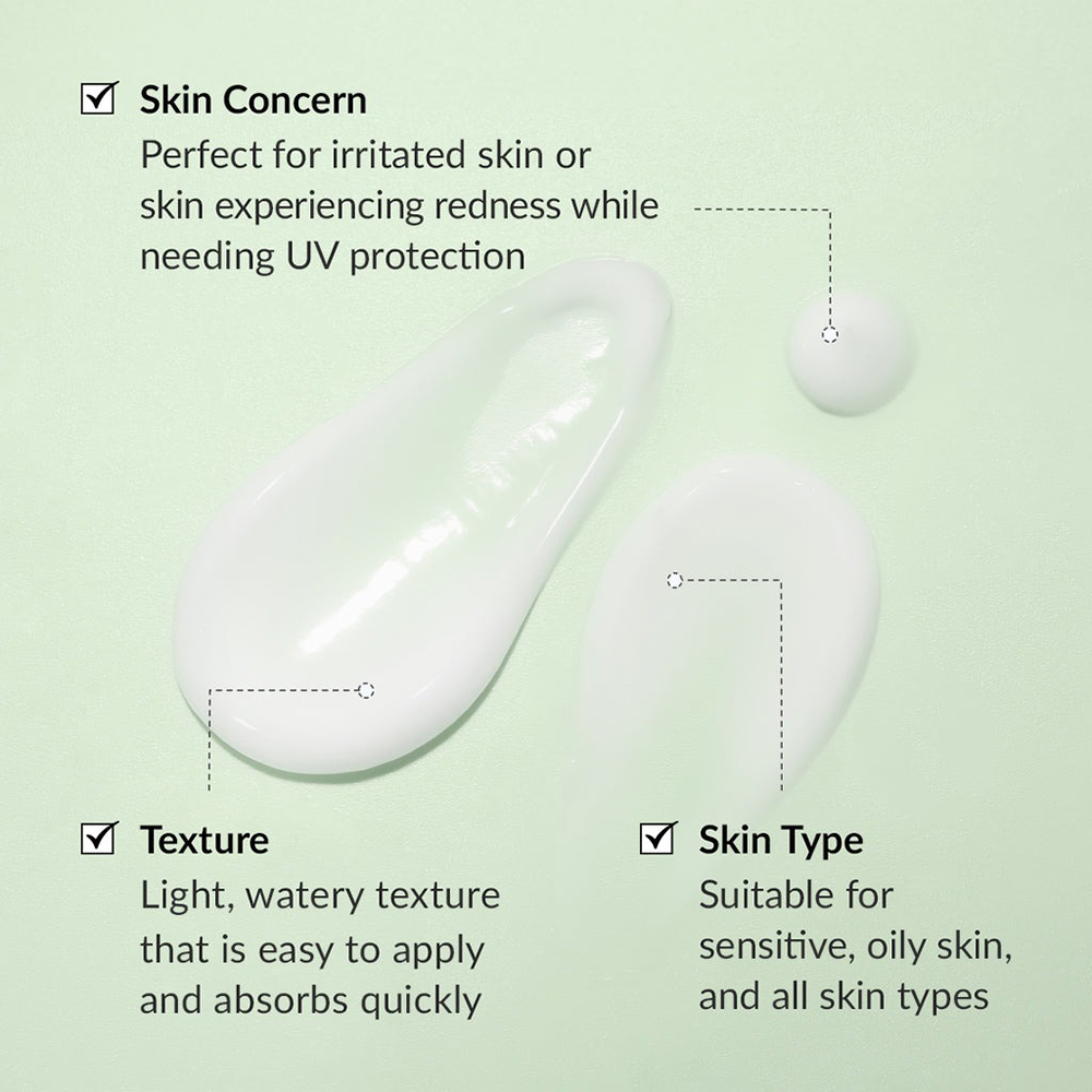 Dr. Althea Green Tea Fresh Sunscreen SPF 50 50 ml - Crema de fata formulata cu apa din frunze de ceai verde si extract de Centella Asiatica, care contribuie la calmarea pielii sensibile si la metinerea protectiei impotriva razelor UVA si UVB