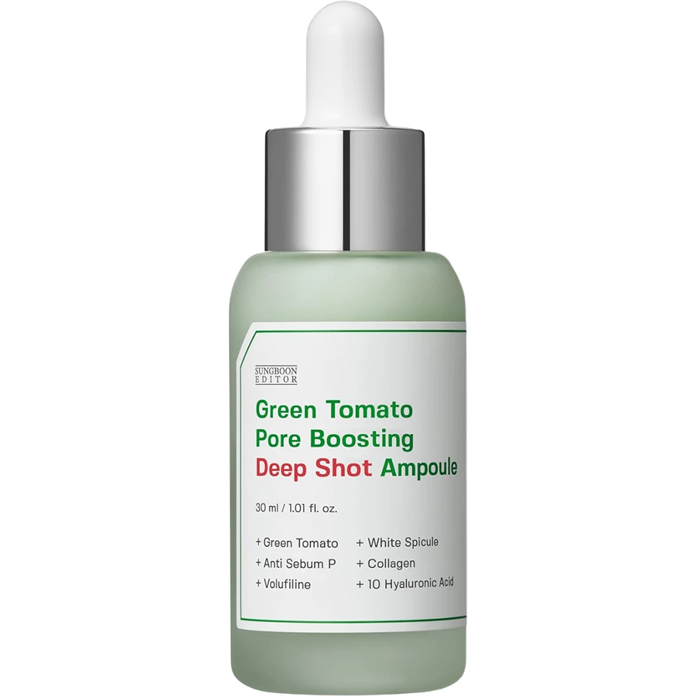 SUNGBOON EDITOR Green Tomato Pore Boosting Deep Shot - Reducerea dimensiunii porilor dilatati si hidratare intensa, 30ml