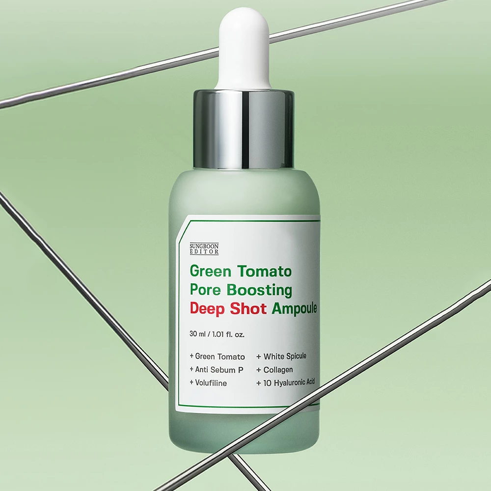 SUNGBOON EDITOR Green Tomato Pore Boosting Deep Shot - Reducerea dimensiunii porilor dilatati si hidratare intensa, 30ml