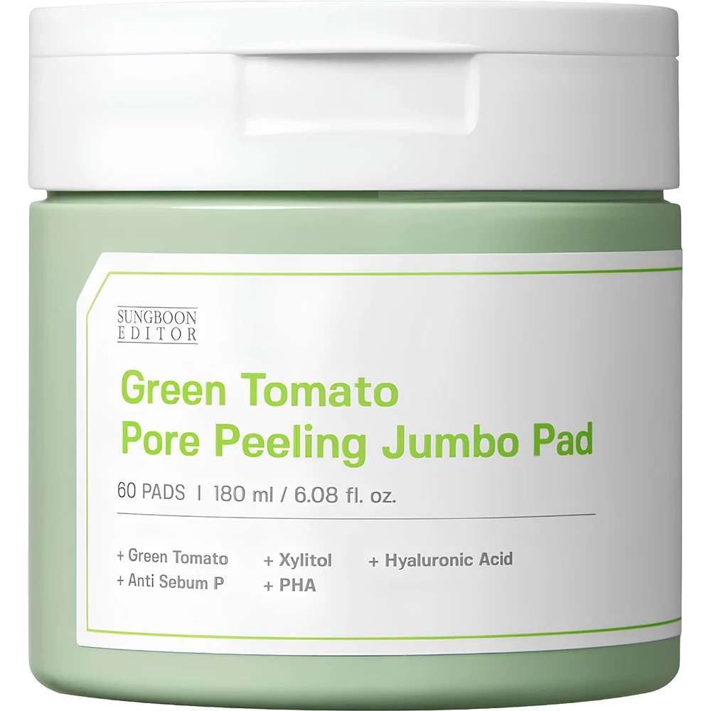 Green Tomato Pore Peeling Jumbo Toner de fata exfoliant dischete 60 buc