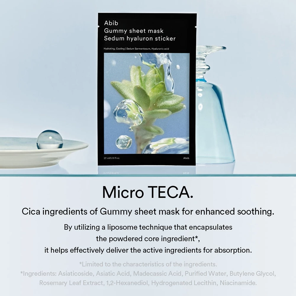 ABIB Gummy Sheet Mask Hyaluron Sticker Masca de fata - racorire si hidratare, 27 ml