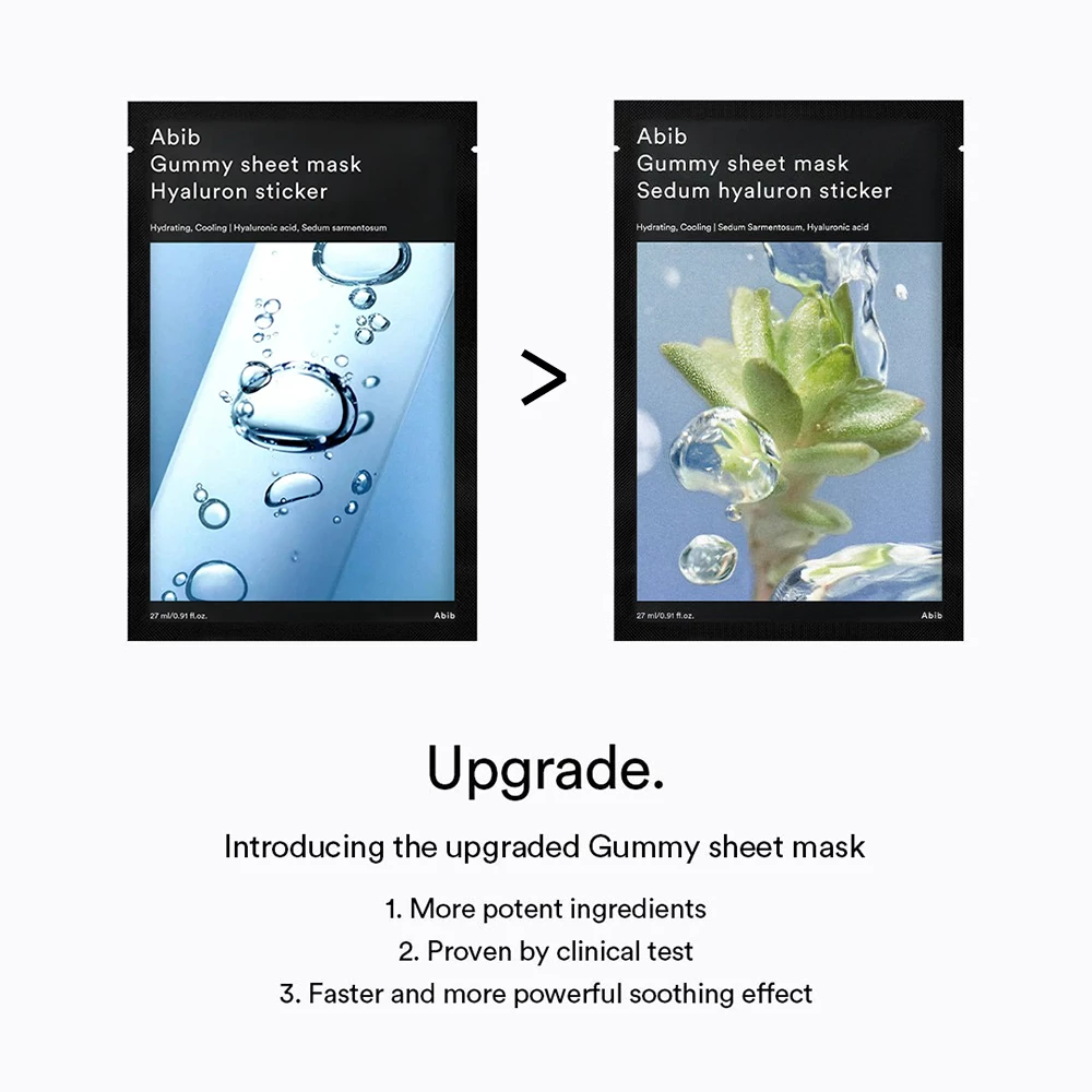 ABIB Gummy Sheet Mask Hyaluron Sticker Masca de fata - racorire si hidratare, 27 ml