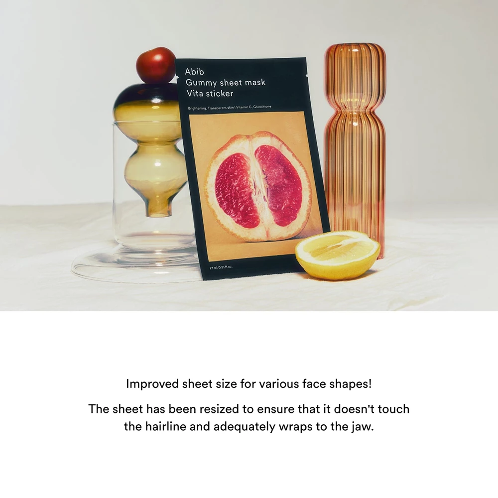 Abib Gummy Sheet Mask masca de fata Vita Sticker - luminozitate si hidratare intensiva, 27 ml