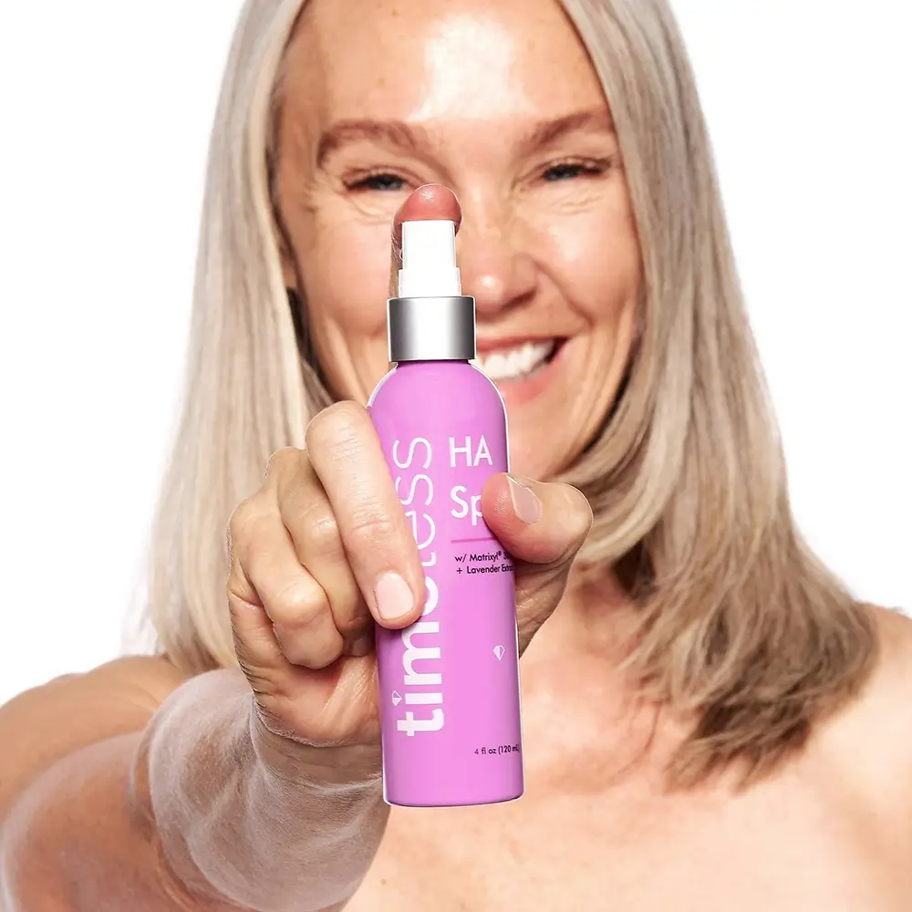 Timeless Skin Care Matrixyl 3000 Spray pentru fata cu lavanda - Spray hidratant antirid cu acid hialuronic si efect calmant, 120 ml