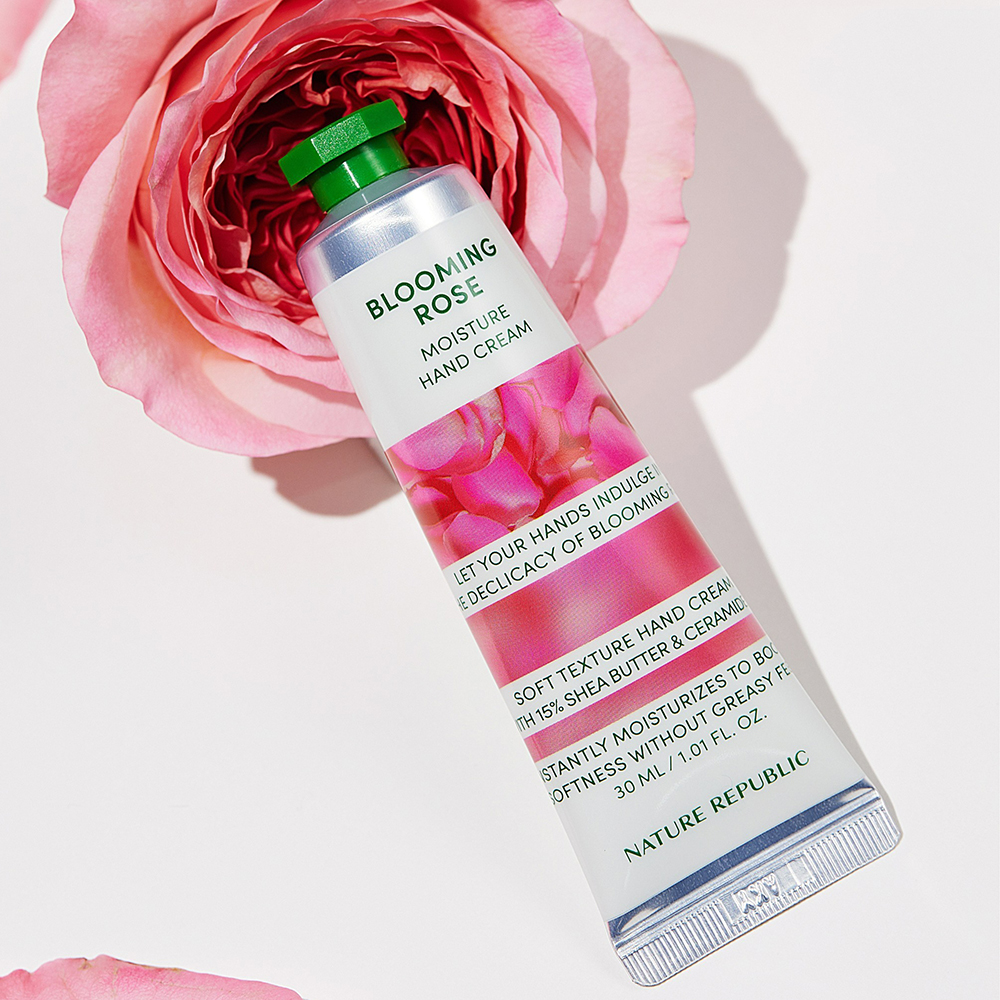 Nature republic Hand & Nature Blooming Rose | Cremă de mâini hidratantă cu unt de shea și ceramide, 30 ml