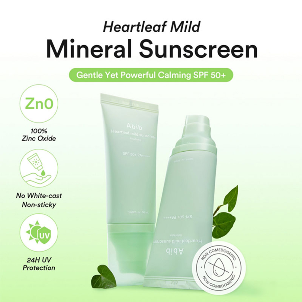 Heartleaf Mild Sunscreen Relief Tube SPF50+ PA++++ Crema de fata 50 ml