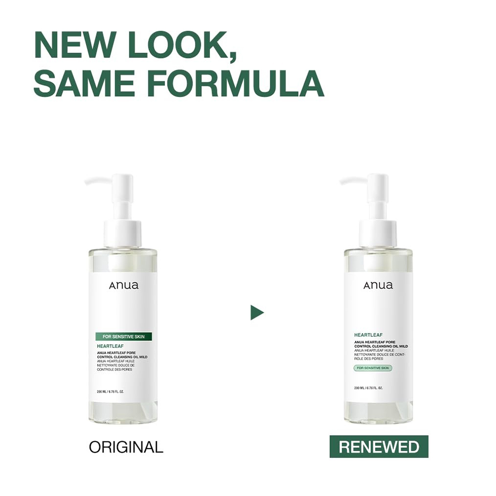 ANUA Heartleaf Pore Control Cleansing Oil Mild, , 200 ml - ulei de curatare formulata cu extract de heartleaf si vitamina E, care contribuie la indepartarea machiajului, a SPF-ului si a impuritatilor si la metinerea confortului pielii dupa utilizare