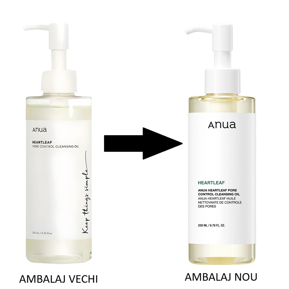 ANUA Heartleaf Pore Control - ulei de curatare formulat cu extract de Heartleaf Houttuynia Cordata si ulei din seminte de jojoba, care contribuie la indepartarea machiajului si sebumului si la hidratarea pielii - 200 ml