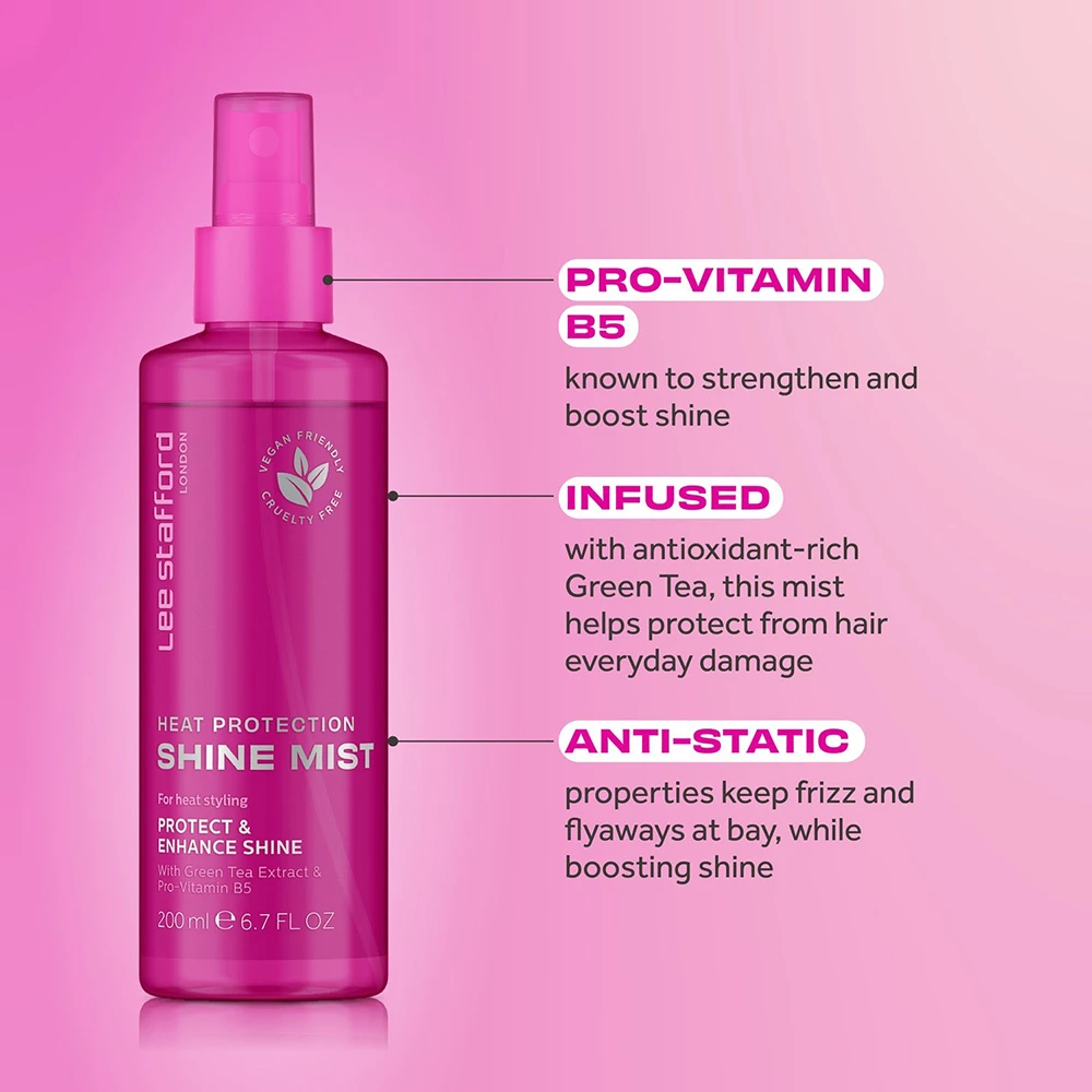 LEE STAFFORD Heat Protection Shine Mist Spray termo-protector pentru par - Protectie UV, Stralucire si Antioxidanti, 200 ml