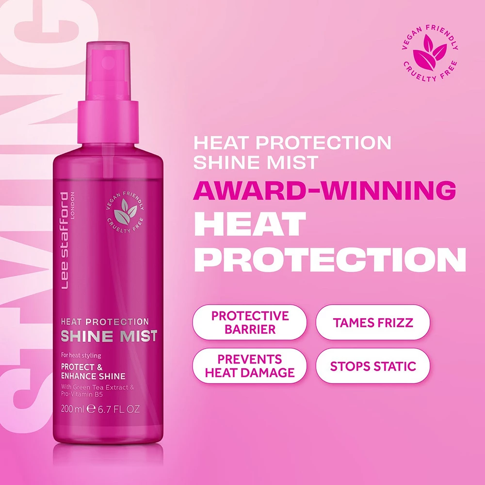 LEE STAFFORD Heat Protection Shine Mist Spray termo-protector pentru par - Protectie UV, Stralucire si Antioxidanti, 200 ml