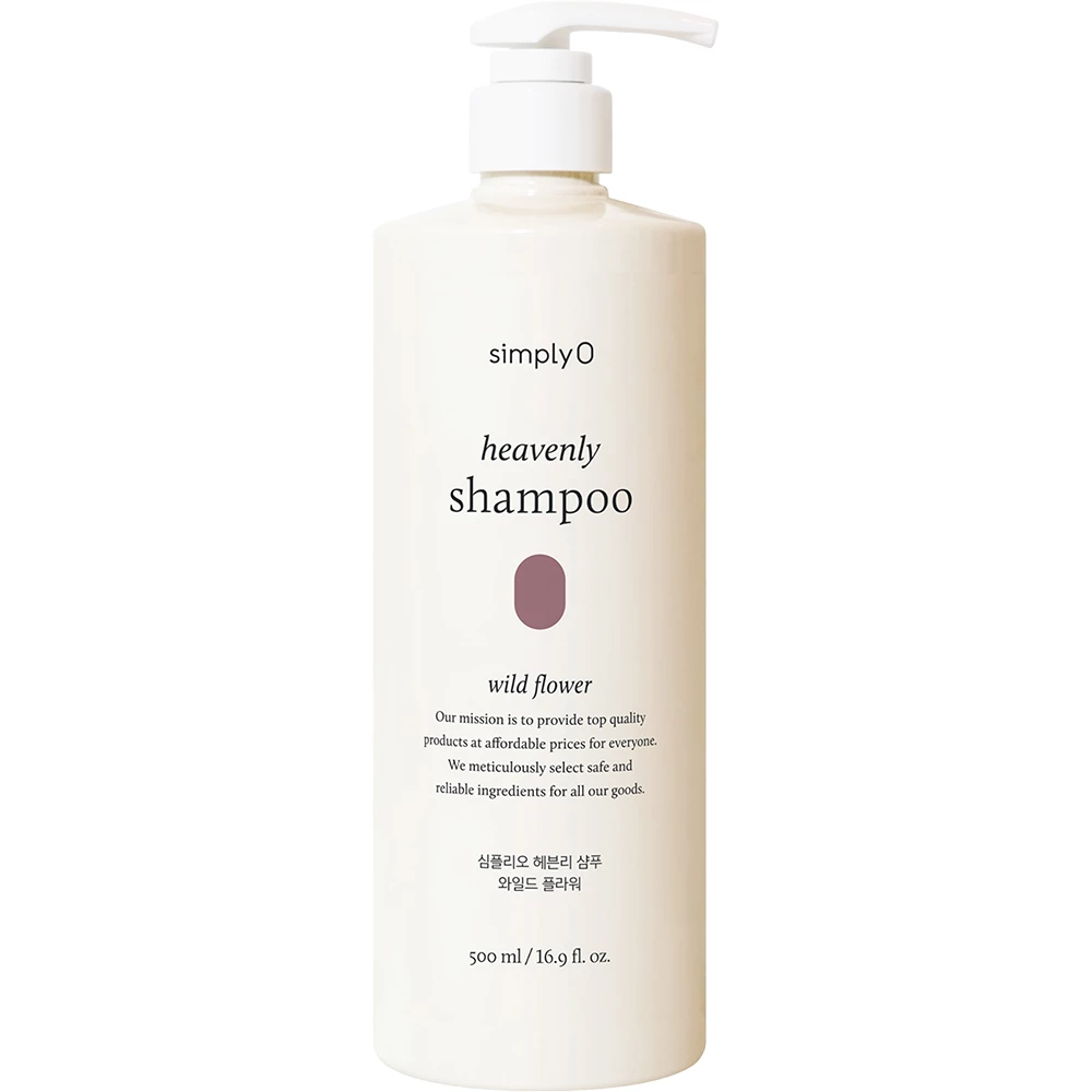SIMPLYO Heavenly Sampon hranitor pentru par uscat si deteriorat Wild Flower - reparare intensa si hidratare naturala, 500 ml