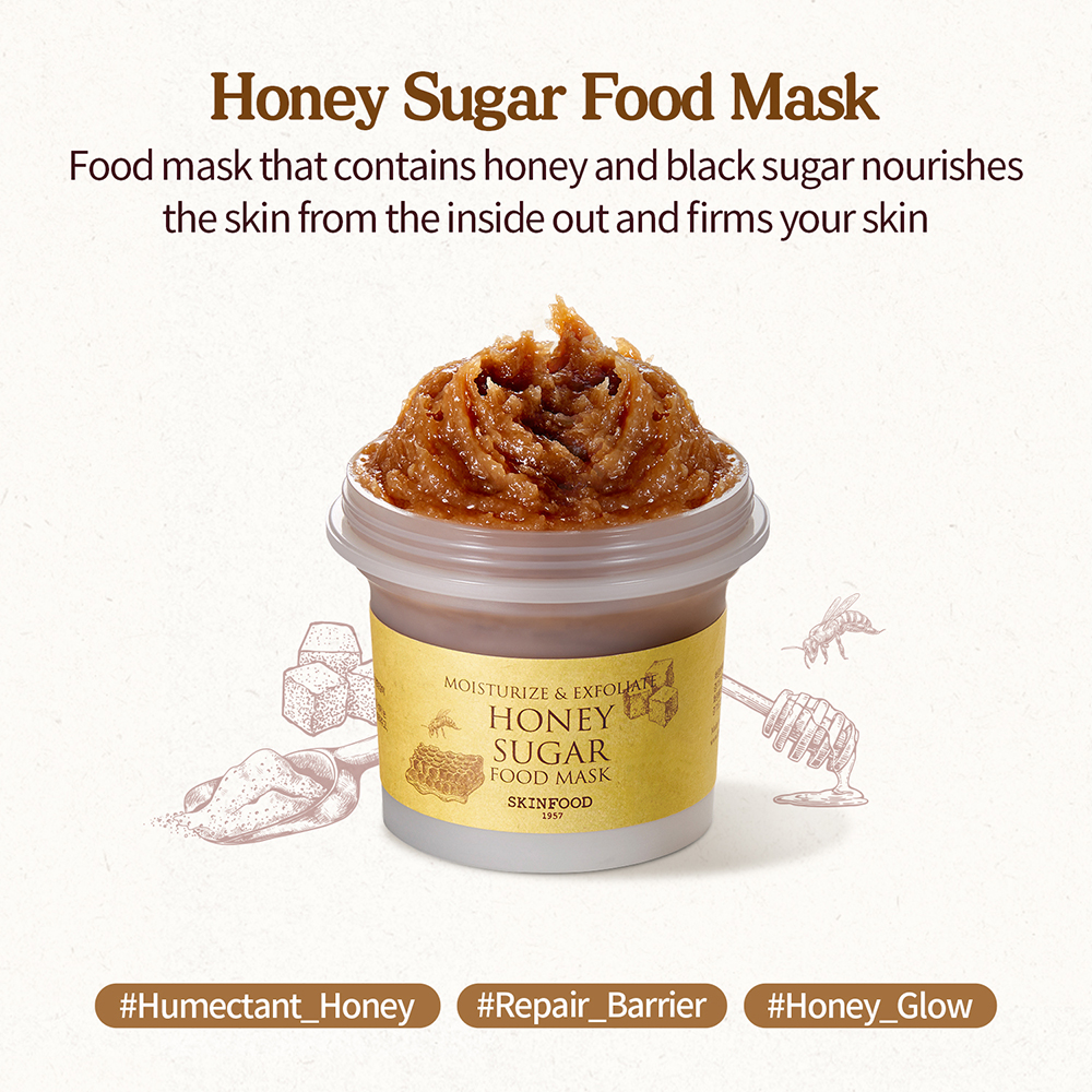 Honey Sugar Food Masca de fata exfolianta 120 gr