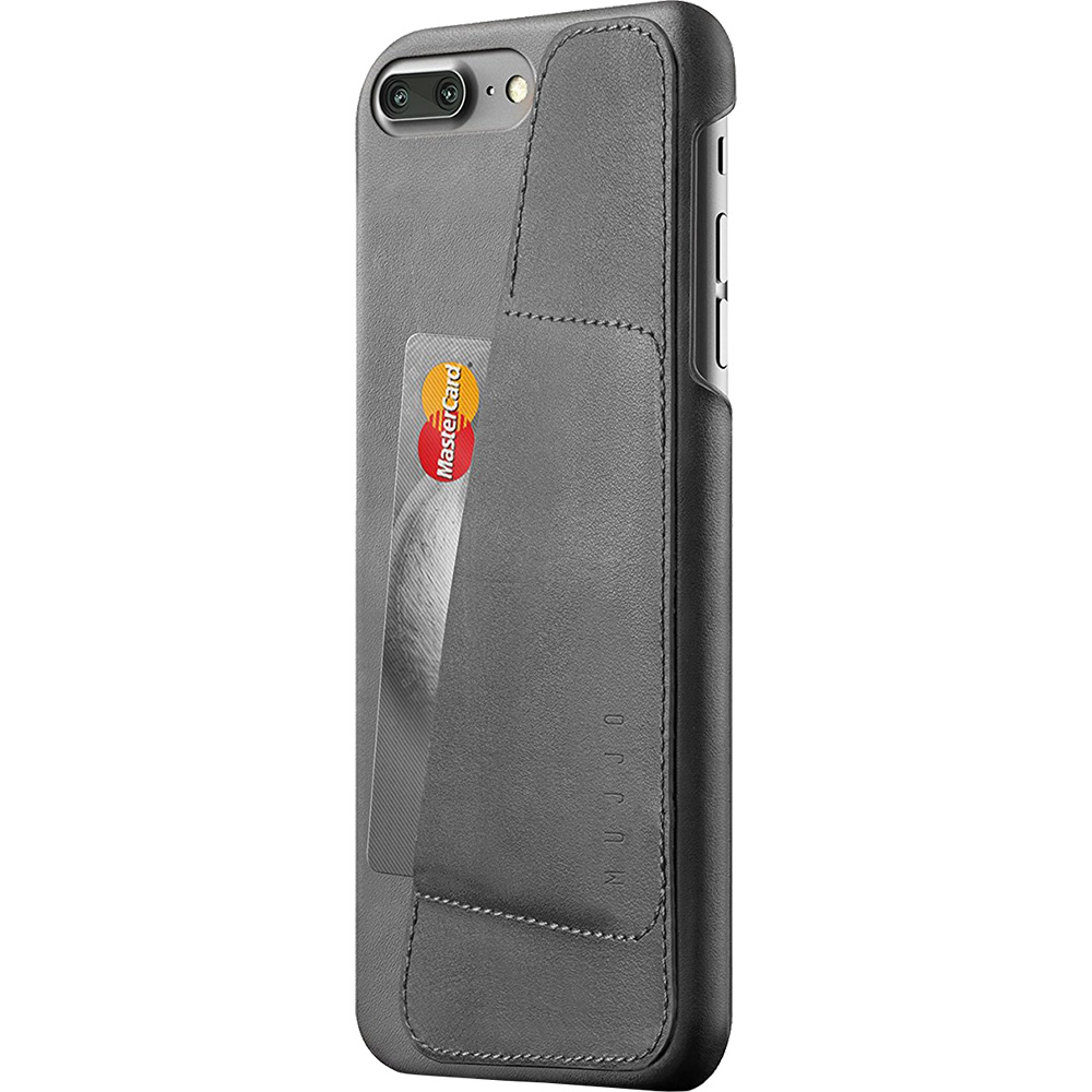 Husa Capac spate Piele Wallet Gri Apple Iphone 7Plus/8Plus