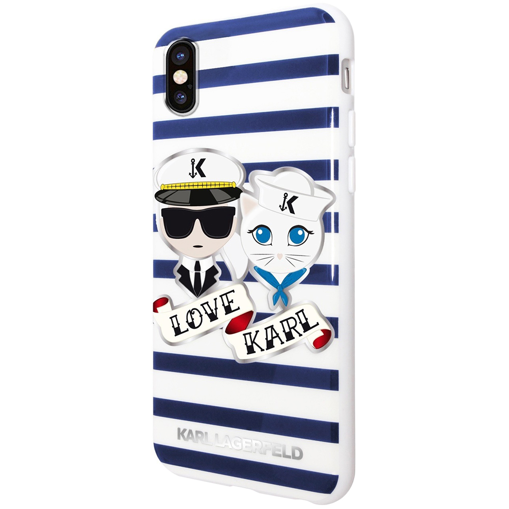 Husa KARL LAGERFELD Sailor Stripes KLHCPXKSS Apple Iphone X