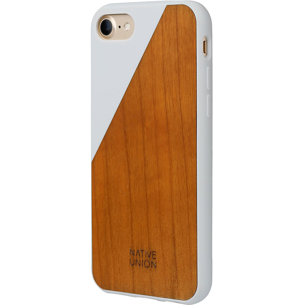 Husa Capac spate Walnut Wood Alb Apple Iphone 7/8