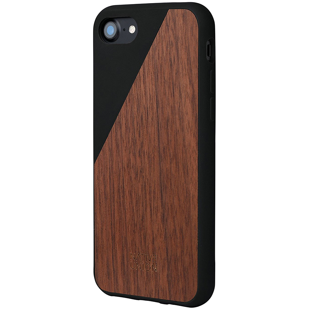 Husa Capac spate Walnut Wood Negru Apple Iphone 7/8
