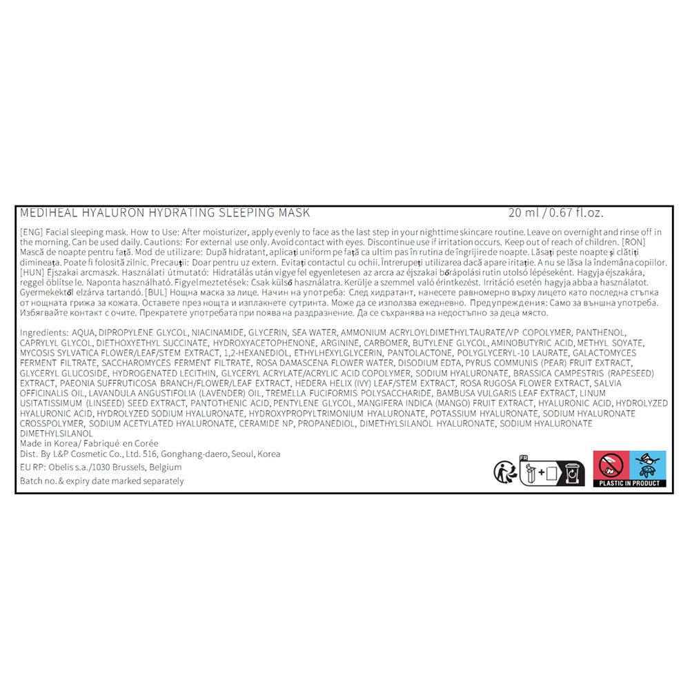 Hyaluron Hydrating Sleeping Mask Masca de fata 20 ml