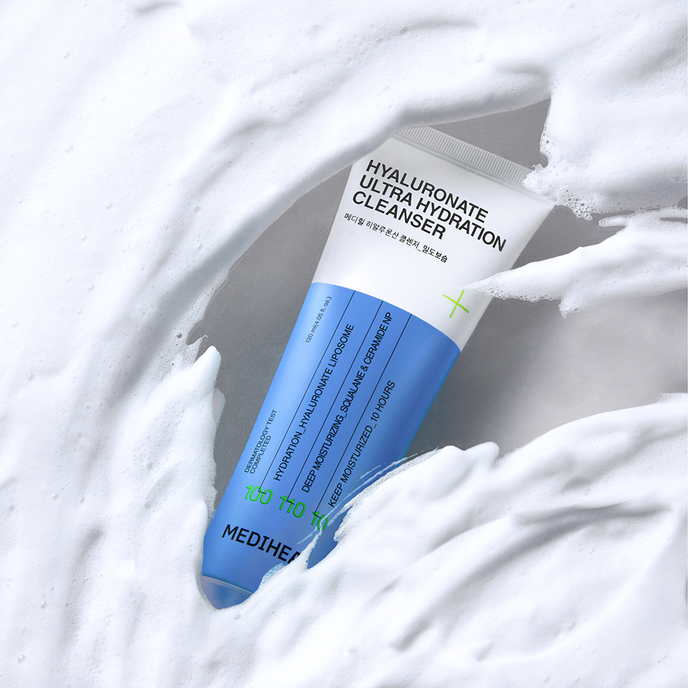 MEDIHEAL Hyaluronate Cleanser Ultra Hydration 120 ml - Spuma de curatare formulata cu hialuronat de sodiu si pantenol, care contribuie la mentinerea hidratarii pielii si la mentinerea confortului dupa curatare
