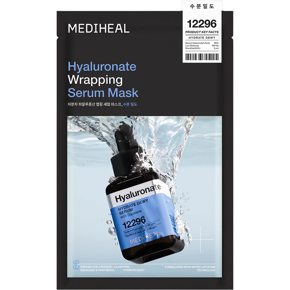 MEDIHEAL Hyaluronate Wrapping Serum Mak Hydrate Dewy 25 ml - Masca de fata formulata cu hialuronat de sodiu si squalan, care contribuie la hidratarea pielii si la metinerea apei in piele