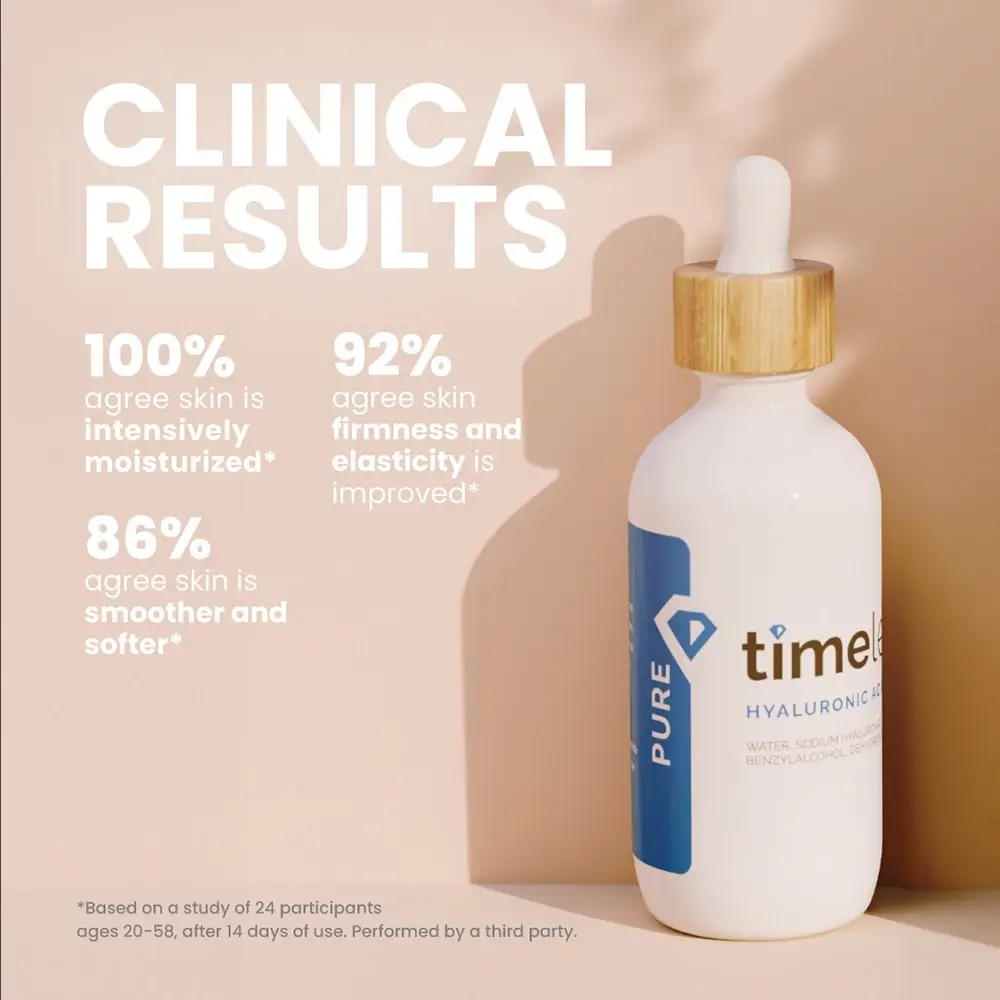 TIMELESS SKIN CARE Pure Line Ser Hidratant pentru Fata cu Acid Hialuronic - Hidratare Profunda si Confort Intens, 60 ml